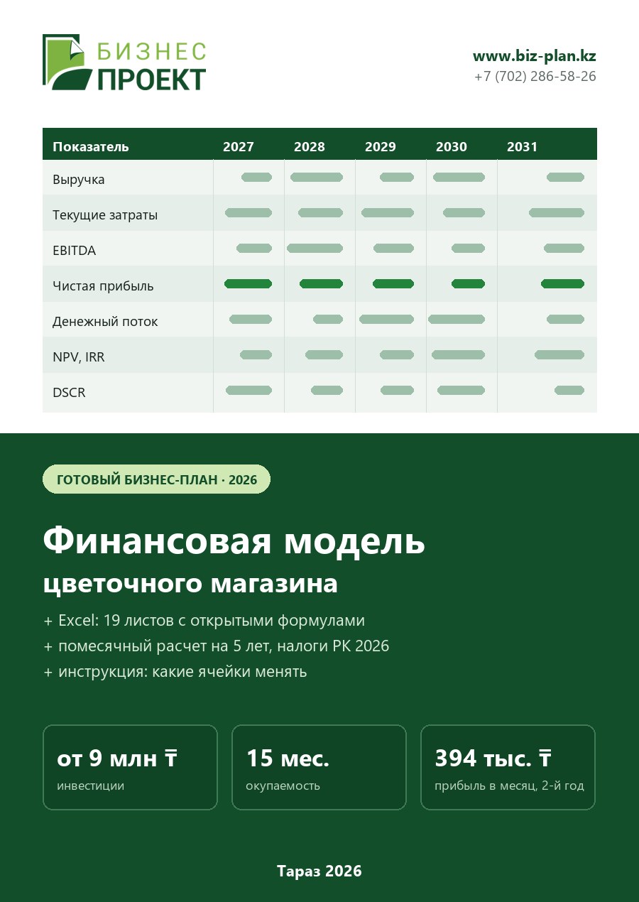 Обложка финансовой модели
