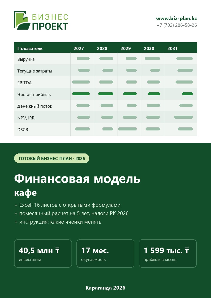 Обложка финансовой модели