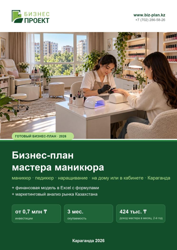 Обложка: Бизнес-план мастера маникюра