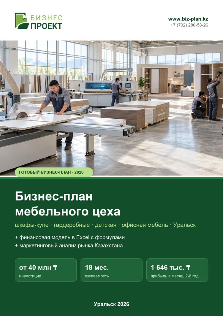 Обложка: Бизнес-план мебельного цеха