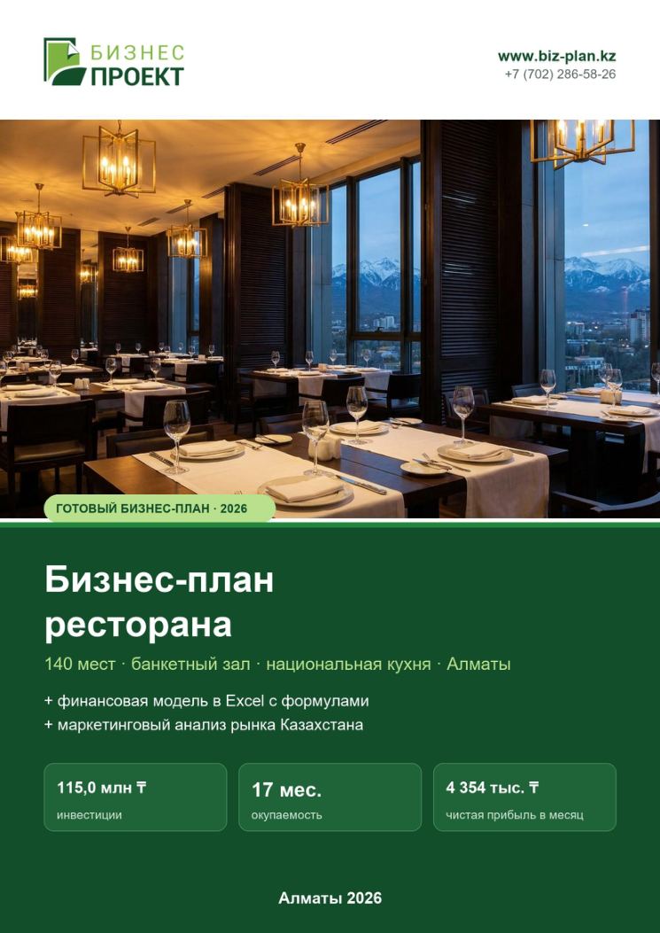 Обложка: Бизнес-план ресторана