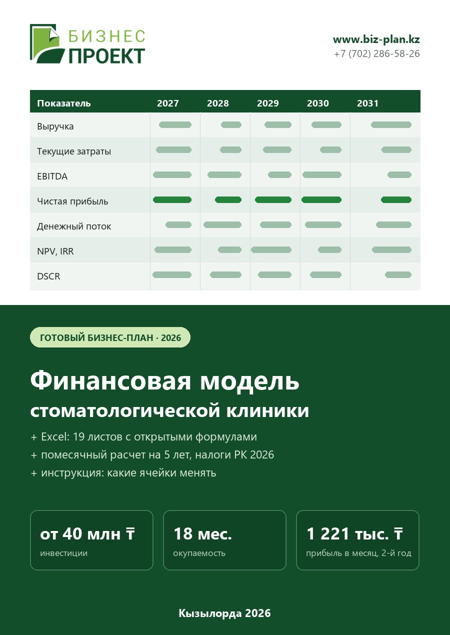 Обложка финансовой модели